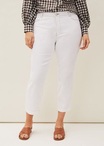 Phase Eight Ramona Cropped Straight Leg Jeans White Australia | KL2096435